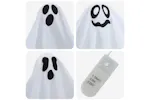 Vidaxl Halloween Hanging Ghost With 3 Leds 3 Pcs White Polyester Vidaxl Halloween Hanging Ghost With 3 Leds 3 Pcs White Polyester