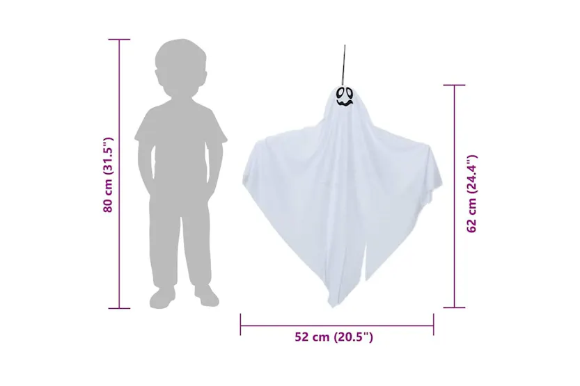 Vidaxl Halloween Hanging Ghost With 3 Leds 3 Pcs White Polyester Vidaxl Halloween Hanging Ghost With 3 Leds 3 Pcs White Polyester