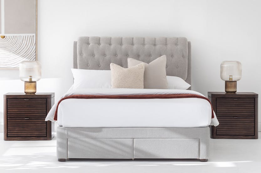 Duval Regency Bed Frame with 4 Drawers | Double | 4ft6 | Oyster Duval Regency Bed Frame with 4 Drawers | Double | 4ft6 | Oyster