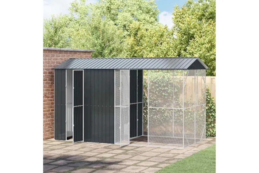 Bird Cage Anthracite 430 X 208 X 247 Cm Galvanised Steel Bird Cage Anthracite 430 X 208 X 247 Cm Galvanised Steel
