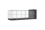 Aviary With Extension Silver 623x203x216 Cm Steel Aviary With Extension Silver 623x203x216 Cm Steel