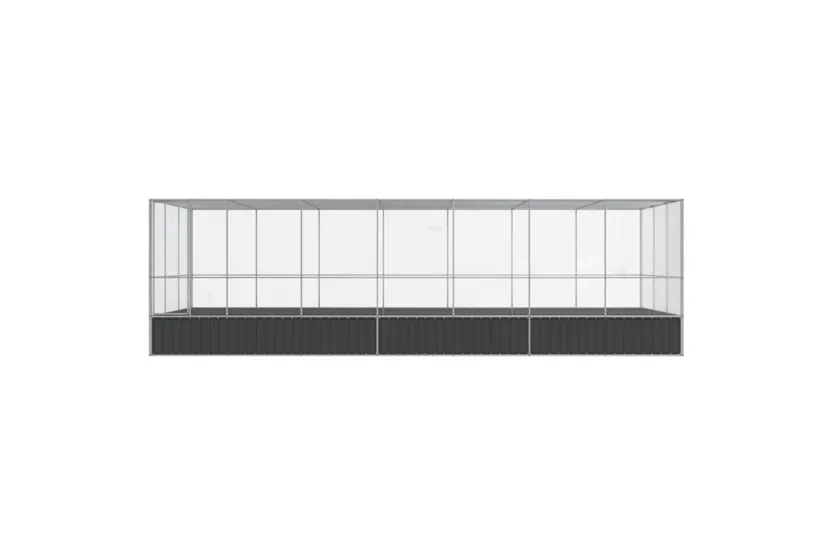 Aviary With Extension Silver 725x307x212 Cm Steel Aviary With Extension Silver 725x307x212 Cm Steel