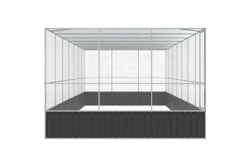 Aviary With Extension Silver 725x307x212 Cm Steel Aviary With Extension Silver 725x307x212 Cm Steel
