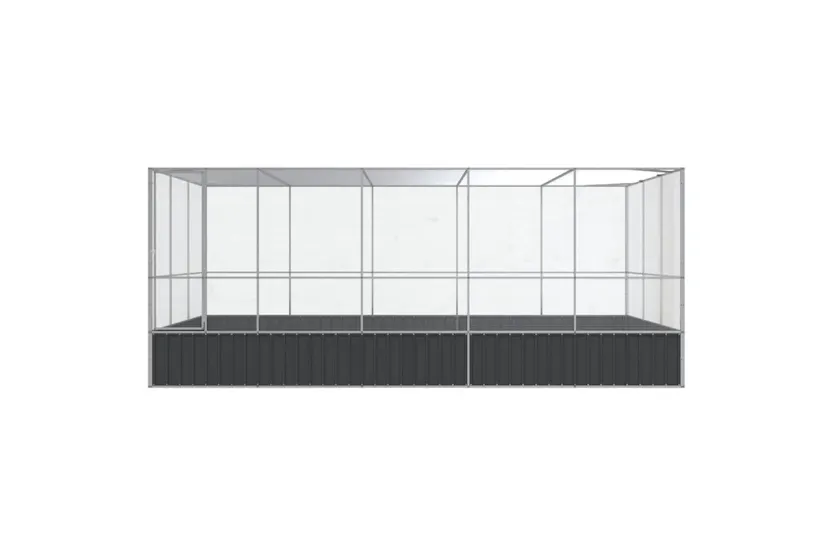 Aviary With Extension Silver 518x307x212 Cm Steel Aviary With Extension Silver 518x307x212 Cm Steel