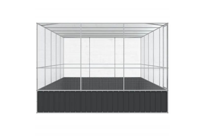 Aviary With Extension Silver 518x307x212 Cm Steel Aviary With Extension Silver 518x307x212 Cm Steel
