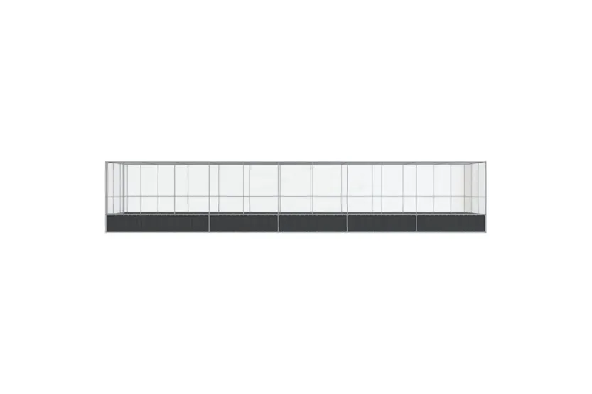 Aviary With Extension Silver 1139x307x212 Cm Steel Aviary With Extension Silver 1139x307x212 Cm Steel