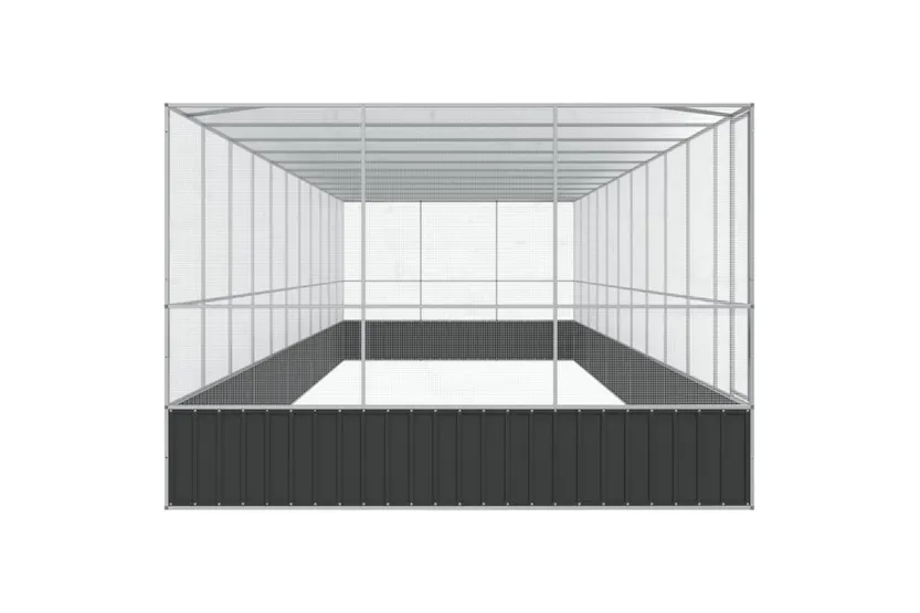 Aviary With Extension Silver 1139x307x212 Cm Steel Aviary With Extension Silver 1139x307x212 Cm Steel