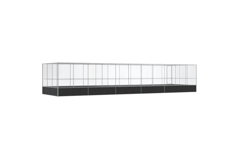Aviary With Extension Silver 1139x307x212 Cm Steel Aviary With Extension Silver 1139x307x212 Cm Steel