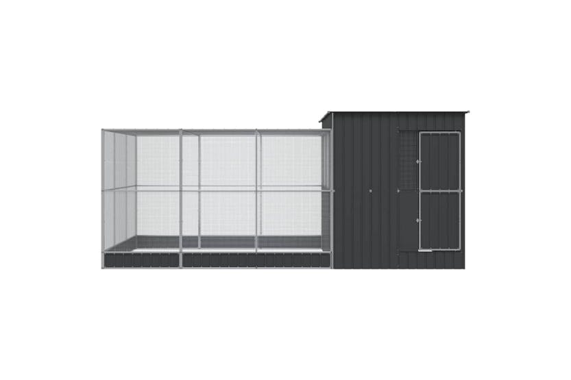 Aviary With Extension Silver 497x303x216 Cm Steel Aviary With Extension Silver 497x303x216 Cm Steel