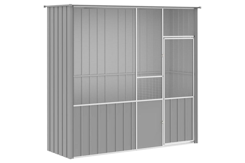Bird Cage Grey 215x78x200 Cm Galvanised Steel Bird Cage Grey 215x78x200 Cm Galvanised Steel