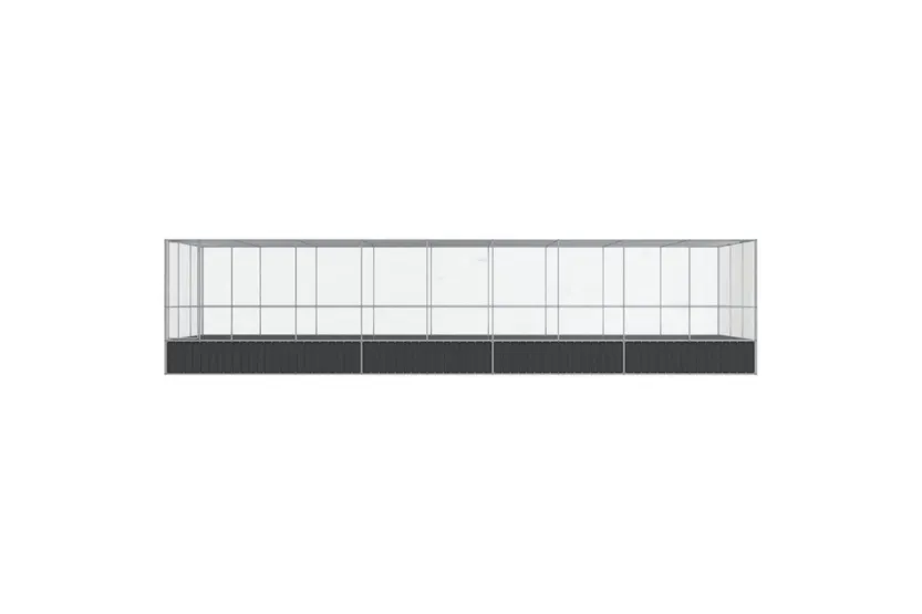 Aviary With Extension Silver 932x307x212 Cm Steel Aviary With Extension Silver 932x307x212 Cm Steel