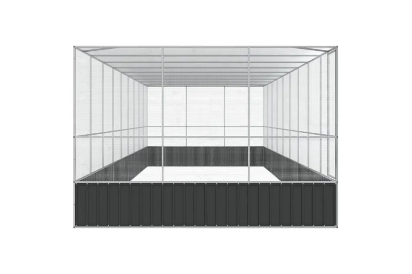 Aviary With Extension Silver 932x307x212 Cm Steel Aviary With Extension Silver 932x307x212 Cm Steel