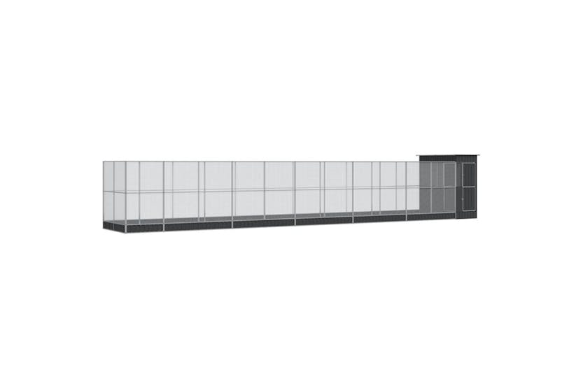 Aviary With Extension Silver 1244x203x216 Cm Steel Aviary With Extension Silver 1244x203x216 Cm Steel