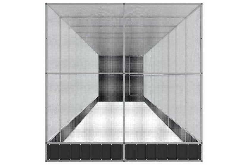 Aviary With Extension Silver 1244x203x216 Cm Steel Aviary With Extension Silver 1244x203x216 Cm Steel