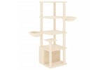 Cat Tree With Sisal Scratching Posts Cream 147 Cm Cat Tree With Sisal Scratching Posts Cream 147 Cm
