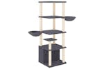 Cat Tree With Sisal Scratching Posts Dark Grey 147 Cm Cat Tree With Sisal Scratching Posts Dark Grey 147 Cm