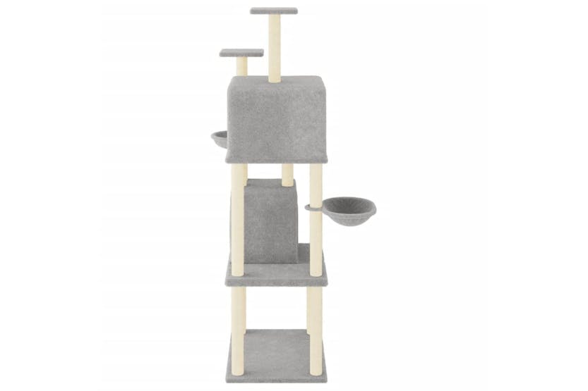 Cat Tree With Sisal Scratching Posts Light Grey 180 Cm Cat Tree With Sisal Scratching Posts Light Grey 180 Cm