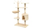 Cat Tree With Sisal Scratching Posts 125 Cm Beige Cat Tree With Sisal Scratching Posts 125 Cm Beige