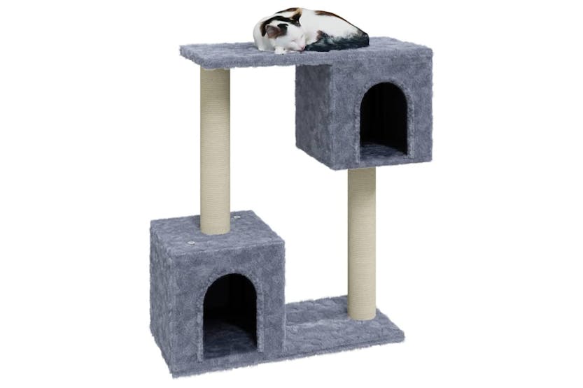 Cat Tree With Sisal Scratching Posts Light Grey 60 Cm Cat Tree With Sisal Scratching Posts Light Grey 60 Cm