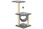 Cat Tree With Sisal Scratching Posts 65 Cm Grey Paw Print Cat Tree With Sisal Scratching Posts 65 Cm Grey Paw Print