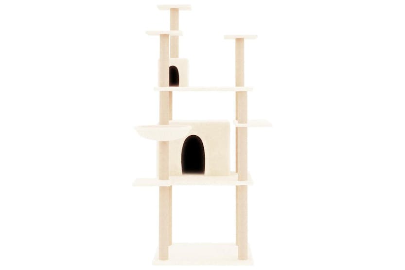Cat Tree With Sisal Scratching Posts Cream 166 Cm Cat Tree With Sisal Scratching Posts Cream 166 Cm