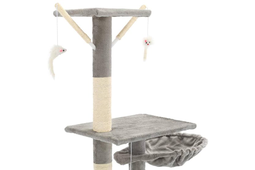 Cat Tree With Sisal Scratching Posts 230-250 Cm Grey Cat Tree With Sisal Scratching Posts 230-250 Cm Grey