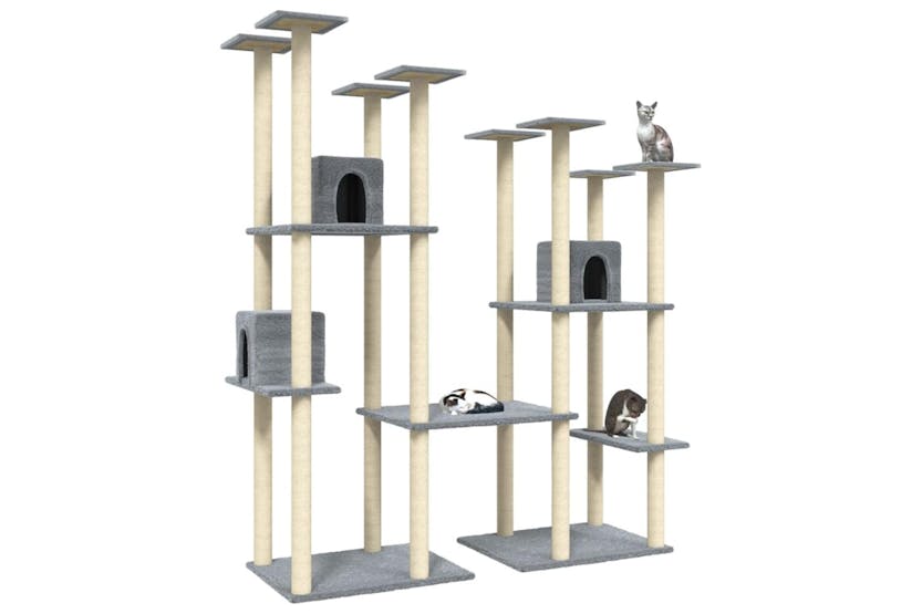 Cat Tree With Sisal Scratching Posts Light Grey 174 Cm Cat Tree With Sisal Scratching Posts Light Grey 174 Cm