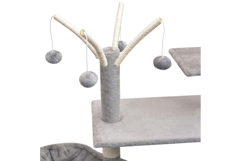 Cat Tree With Sisal Scratching Posts 125 Cm Grey Cat Tree With Sisal Scratching Posts 125 Cm Grey