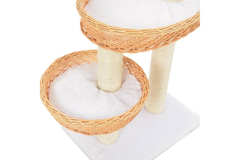 Cat Tree With Sisal Scratching Post Natural Willow Wood Cat Tree With Sisal Scratching Post Natural Willow Wood