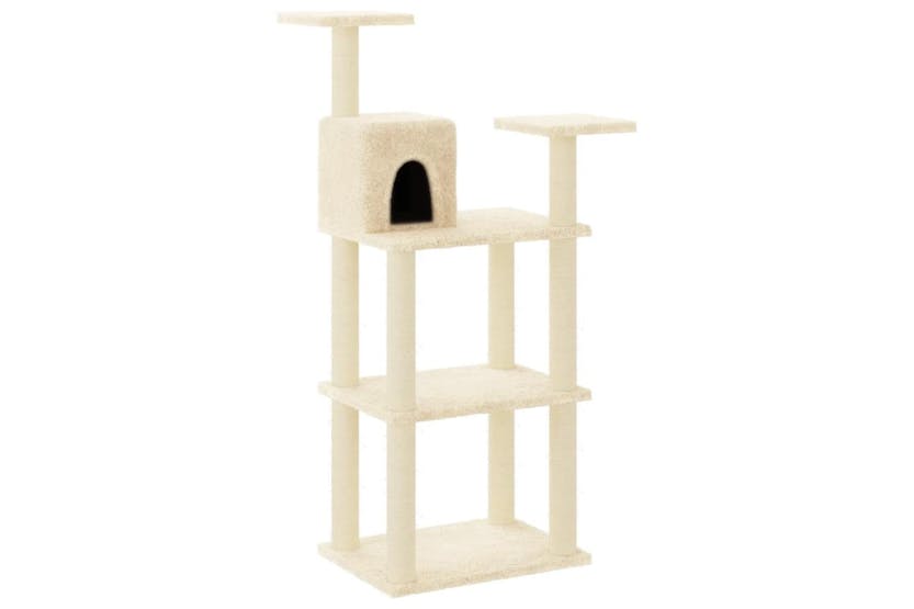 Cat Tree With Sisal Scratching Posts Cream 1185 Cm Cat Tree With Sisal Scratching Posts Cream 1185 Cm