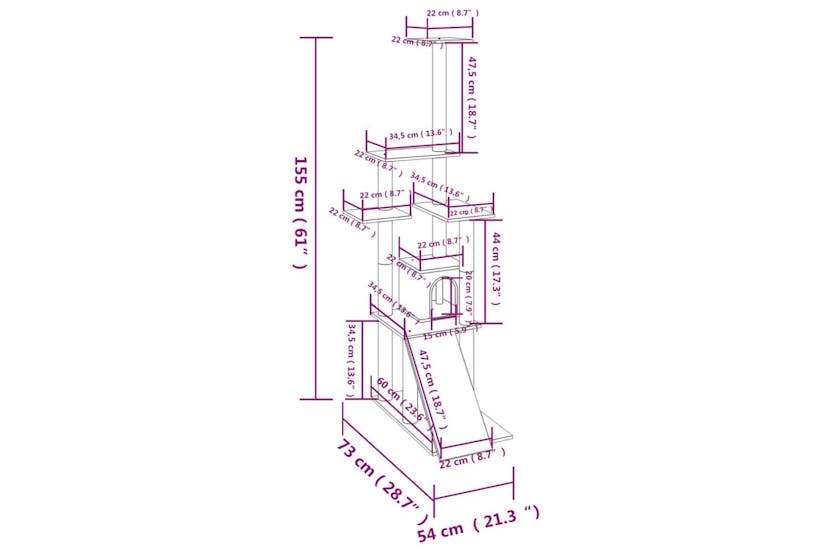 Cat Tree With Sisal Scratching Posts Dark Grey 155 Cm Cat Tree With Sisal Scratching Posts Dark Grey 155 Cm