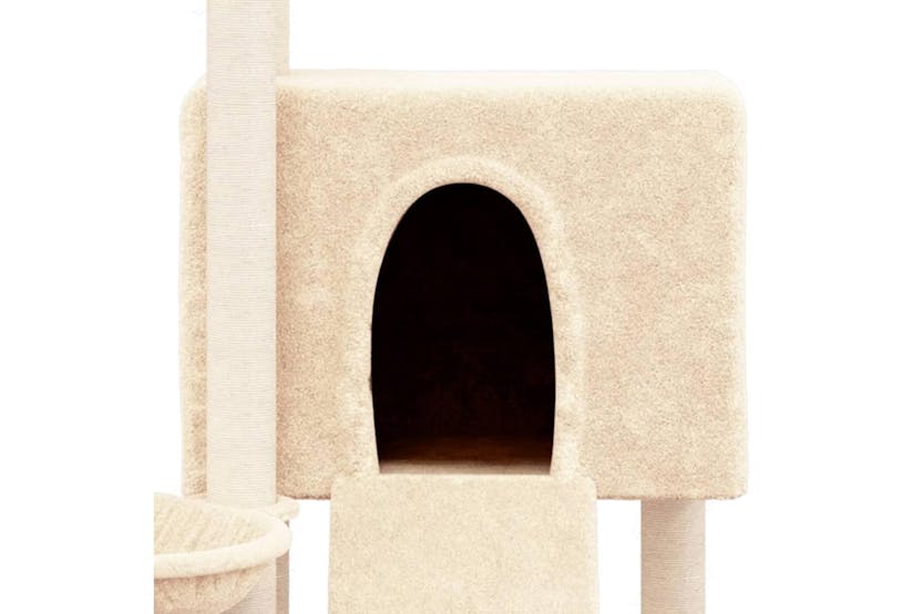 Cat Tree With Sisal Scratching Posts Cream 96 Cm Cat Tree With Sisal Scratching Posts Cream 96 Cm