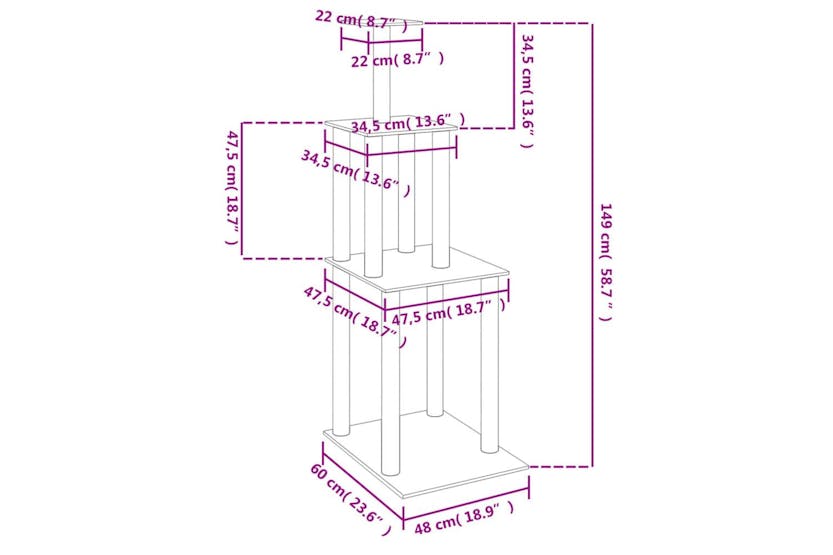 Cat Tree With Sisal Scratching Posts Light Grey 149 Cm Cat Tree With Sisal Scratching Posts Light Grey 149 Cm