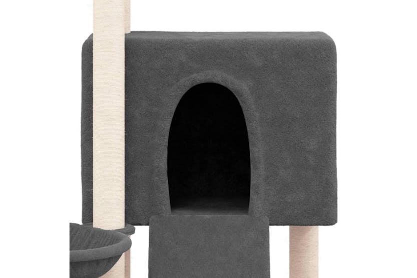 Cat Tree With Sisal Scratching Posts Dark Grey 96 Cm Cat Tree With Sisal Scratching Posts Dark Grey 96 Cm