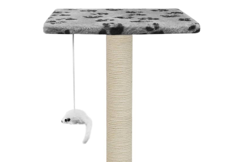Cat Tree With Sisal Scratching Posts 95 Cm Grey Paw Prints Cat Tree With Sisal Scratching Posts 95 Cm Grey Paw Prints