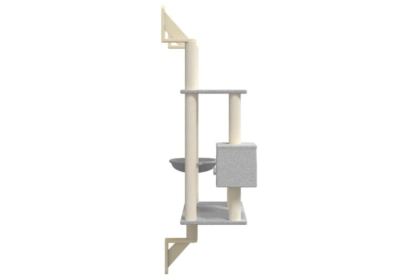 Wall-mounted Cat Tree With Scratching Post Light Grey 153 Cm Wall-mounted Cat Tree With Scratching Post Light Grey 153 Cm