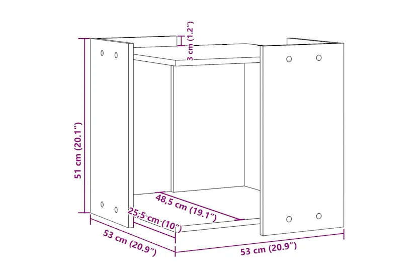 Cat Litter Box Enclosure Grey Sonoma 53x53x51 Cm Engineered Wood Cat Litter Box Enclosure Grey Sonoma 53x53x51 Cm Engineered Wood