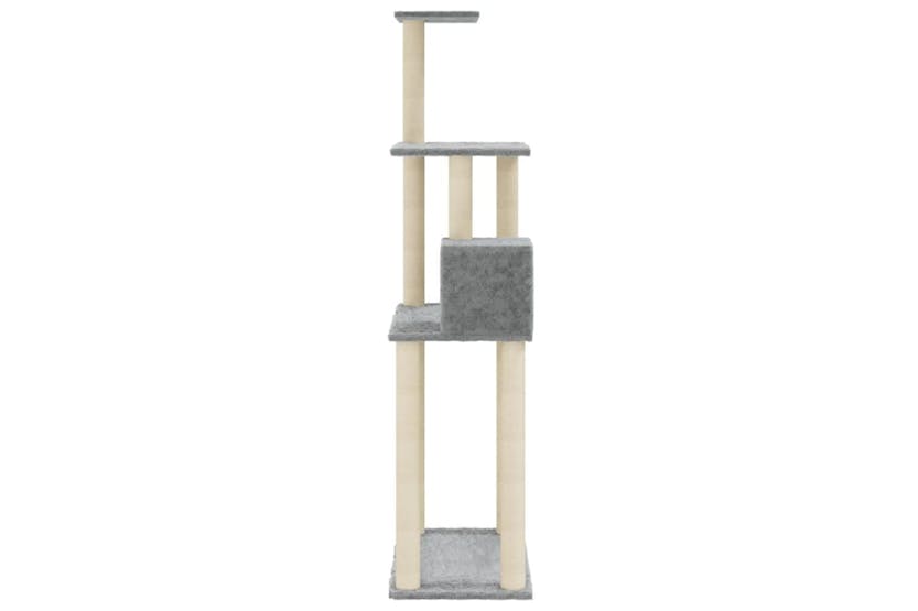 Cat Tree With Sisal Scratching Posts Light Grey 147 Cm Cat Tree With Sisal Scratching Posts Light Grey 147 Cm