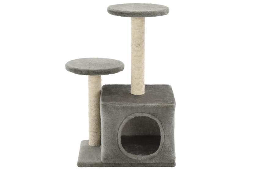 Cat Tree With Sisal Scratching Posts 60 Cm Grey Cat Tree With Sisal Scratching Posts 60 Cm Grey