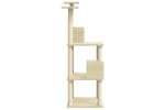 Cat Tree With Sisal Scratching Posts Cream 141 Cm Cat Tree With Sisal Scratching Posts Cream 141 Cm