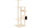 Cat Tree With Sisal Scratching Posts Cream 142 Cm Cat Tree With Sisal Scratching Posts Cream 142 Cm