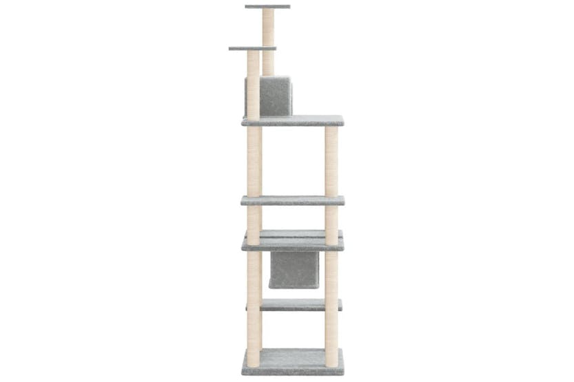 Cat Tree With Sisal Scratching Posts Light Grey 176 Cm Cat Tree With Sisal Scratching Posts Light Grey 176 Cm