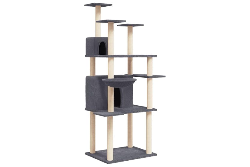 Cat Tree With Sisal Scratching Posts Dark Grey 166 Cm Cat Tree With Sisal Scratching Posts Dark Grey 166 Cm