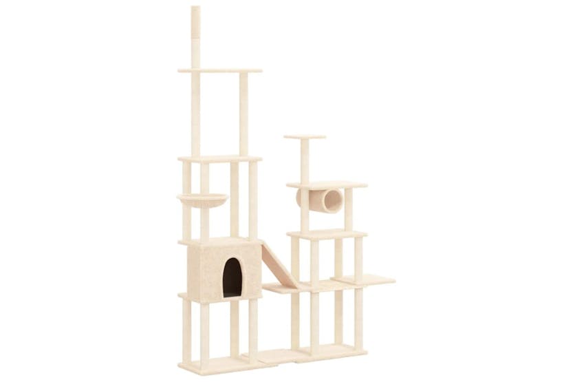 Cat Tree With Sisal Scratching Posts Cream 279 Cm Cat Tree With Sisal Scratching Posts Cream 279 Cm