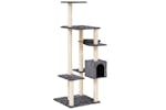 Cat Tree With Sisal Scratching Posts Dark Grey 142 Cm Cat Tree With Sisal Scratching Posts Dark Grey 142 Cm