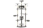 Cat Tree With Sisal Scratching Posts 203 Cm Grey And White Cat Tree With Sisal Scratching Posts 203 Cm Grey And White