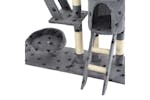Cat Tree With Sisal Scratching Posts 230-250 Cm Paw Prints Grey Cat Tree With Sisal Scratching Posts 230-250 Cm Paw Prints Grey