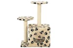 Cat Tree With Sisal Scratching Posts 60 Cm Beige Paw Prints Cat Tree With Sisal Scratching Posts 60 Cm Beige Paw Prints