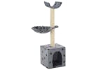 Cat Tree With Sisal Scratching Posts 105 Cm Paw Prints Grey Cat Tree With Sisal Scratching Posts 105 Cm Paw Prints Grey