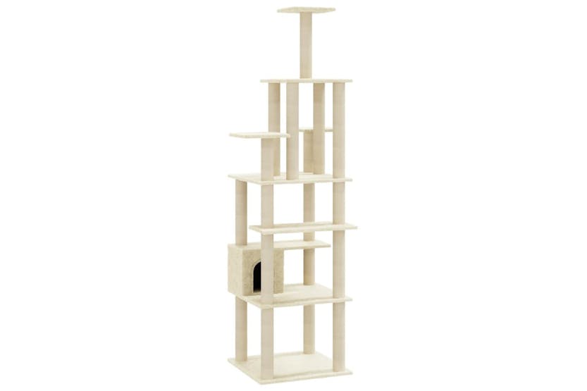 Cat Tree With Sisal Scratching Posts Cream 183 Cm Cat Tree With Sisal Scratching Posts Cream 183 Cm